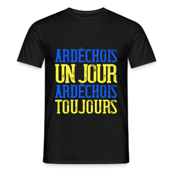 Ardéchois Un Jour Ardèchois Toujours - T-shirt homme - noir - Devant - AI Model Male 178 light (178cm)