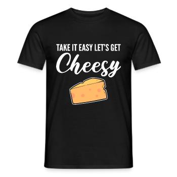 Let's Get Cheesy In a Relationship Gesc - Men's T-Shirt - black - Front - AI Model Male 178 light (178cm)