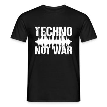 Techno Not War Peace Music Techno - Men's T-Shirt - black - Front - AI Model Male 178 light (178cm)