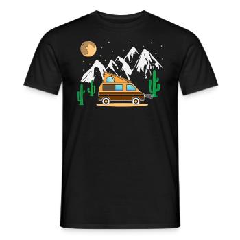 Camping Camper bus avec toit pliant - T-shirt homme - noir - Devant - AI Model Male 178 light (178cm)