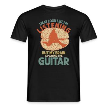 Gitarre Gehirn - Männer T-Shirt - Schwarz - Vorne - AI Model Male 178 light (178cm)