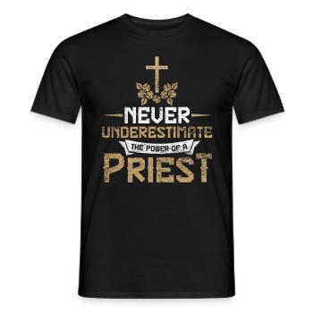 Priester Kraft - Männer T-Shirt - Schwarz - Vorne - AI Model Male 178 light (178cm)