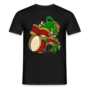 Schildkröte Drummer Tier - Männer T-Shirt - Schwarz - Vorne - AI Model Male 178 light (178cm)