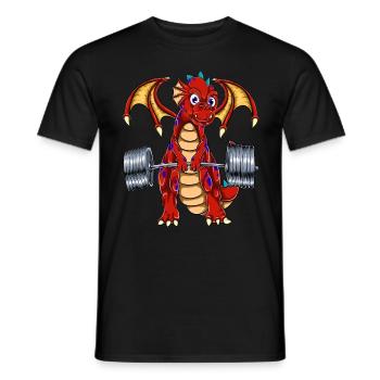 Dragon deadlift - Men's T-Shirt - black - Front - AI Model Male 178 light (178cm)
