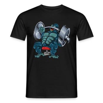 Gorilla monkey bench press - Men's T-Shirt - black - Front - AI Model Male 178 light (178cm)