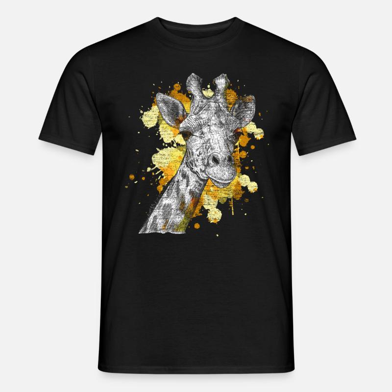Giraffe Tier - Männer T-Shirt - Schwarz