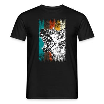 Retro hyena Africa - Men's T-Shirt - black - Front - AI Model Male 178 light (178cm)