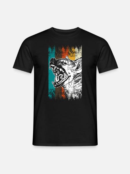 Retro Hyäne Afrika - Männer T-Shirt - Schwarz