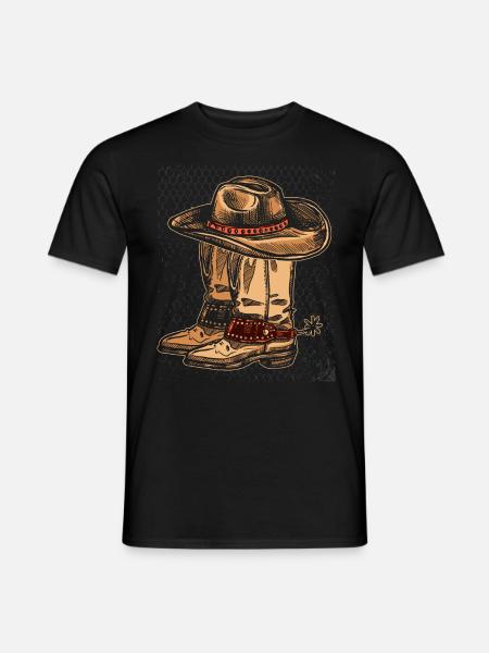 Cowboy cowboy boots cowboy hat - Men's T-Shirt - black