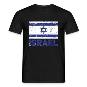 Israel flag - Men's T-Shirt - black - Front - AI Model Male 178 light (178cm)