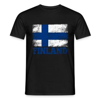 Drapeau de la Finlande - T-shirt homme - noir - Devant - AI Model Male 178 light (178cm)