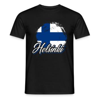 Finlande Helsinki - T-shirt homme - noir - Devant - AI Model Male 178 light (178cm)