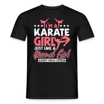 Karaté fille - T-shirt homme - noir - Devant - AI Model Male 178 light (178cm)