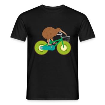 Kiwi Radfahrer - Männer T-Shirt - Schwarz - Vorne - AI Model Male 178 light (178cm)