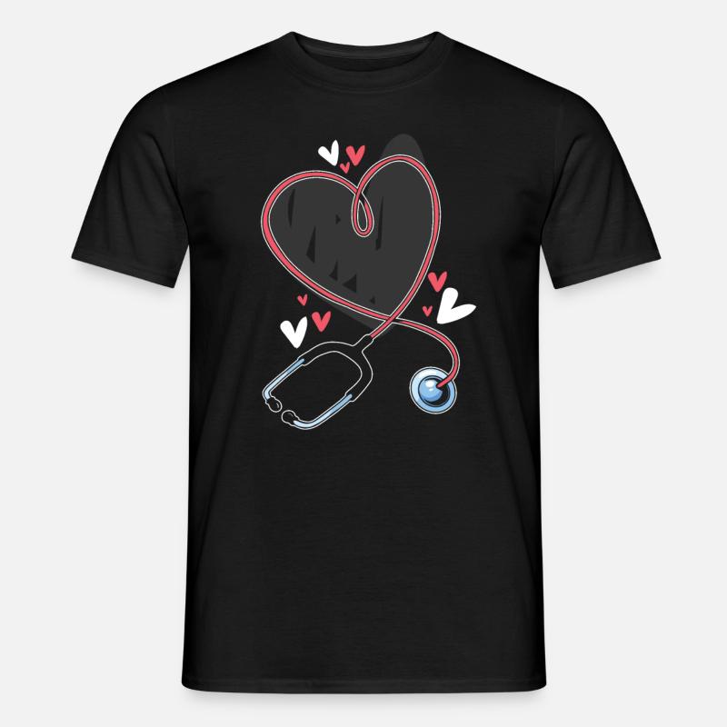 Stethoskop - Männer T-Shirt - Schwarz