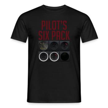 Pilote volant - T-shirt homme - noir - Devant - AI Model Male 178 light (178cm)