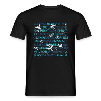 Flugzeug Luftfahrt Fliegen - Männer T-Shirt - Schwarz - Vorne - AI Model Male 178 light (178cm)