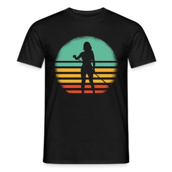 Stand up paddle fille rétro - T-shirt homme - noir - Devant - AI Model Male 178 light (178cm)