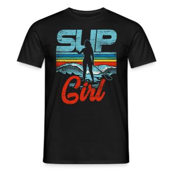 Stand up paddle - Men's T-Shirt - black - Front - AI Model Male 178 light (178cm)