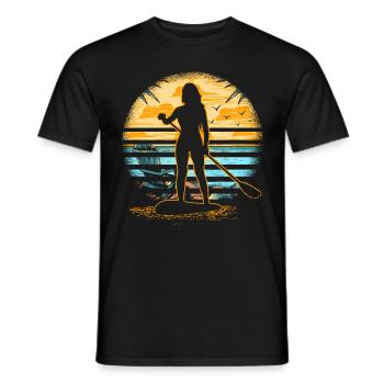 Fille de planche de surf - T-shirt homme - noir - Devant - AI Model Male 178 light (178cm)