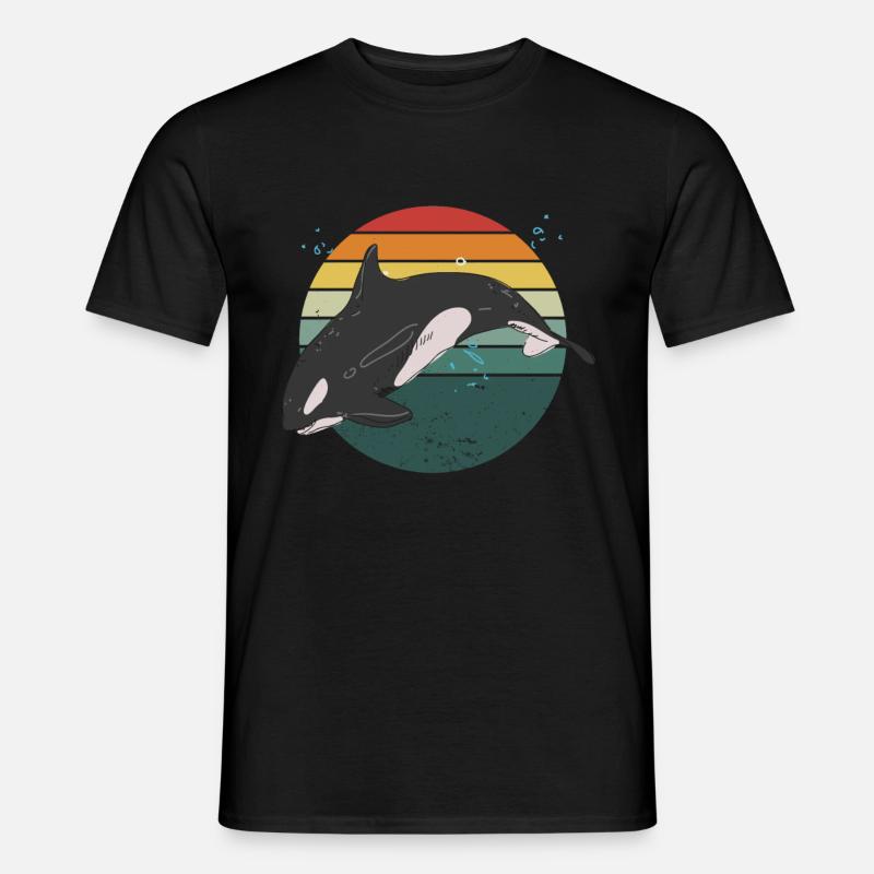 Retro Orca - Männer T-Shirt - Schwarz