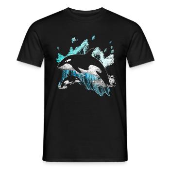 Killer whale gift - Men's T-Shirt - black - Front - AI Model Male 178 light (178cm)