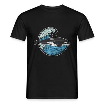 Orca whale sea - Men's T-Shirt - black - Front - AI Model Male 178 light (178cm)