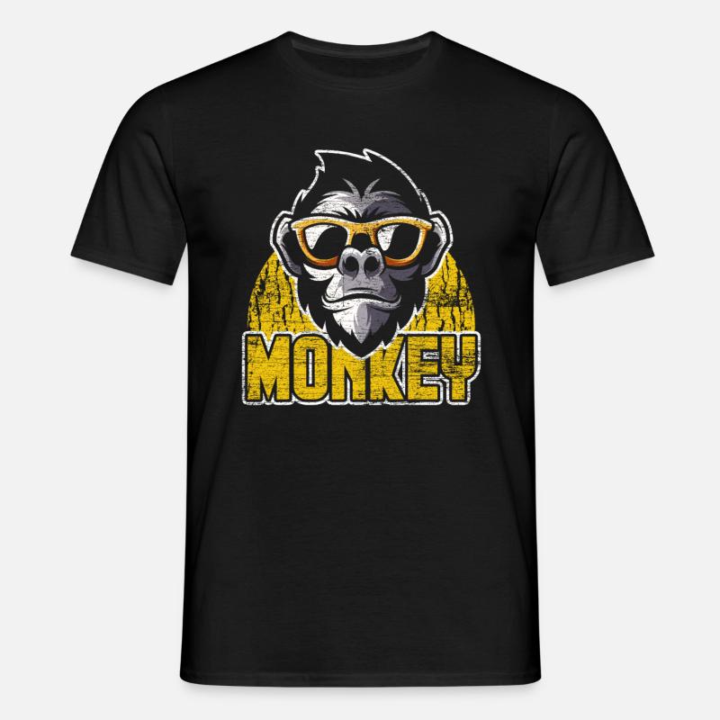Monkey evolution animals - Men's T-Shirt - black