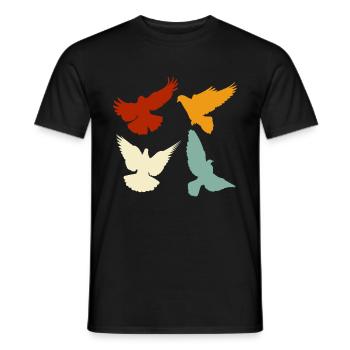 Animal pigeon rétro - T-shirt homme - noir - Devant - AI Model Male 178 light (178cm)