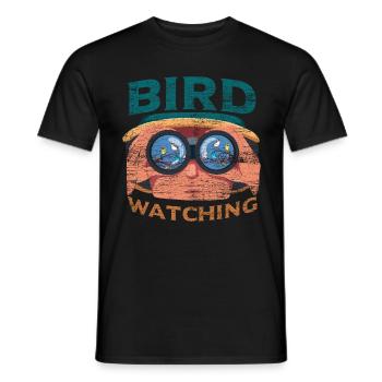 Bird Binoculars - Men's T-Shirt - black - Front - AI Model Male 178 light (178cm)