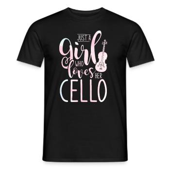Cello girl - Men's T-Shirt - black - Front - AI Model Male 178 light (178cm)