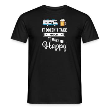 It doesn't take much to make me happy | Funny RV - Men's T-Shirt - black - Front - AI Model Male 178 light (178cm)