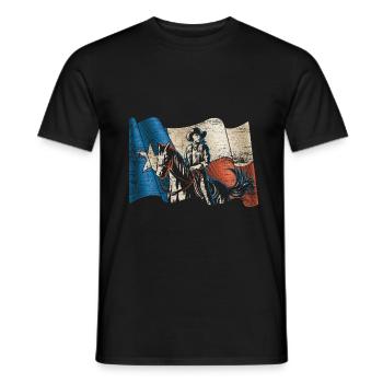 Texas cowboy - Men's T-Shirt - black - Front - AI Model Male 178 light (178cm)