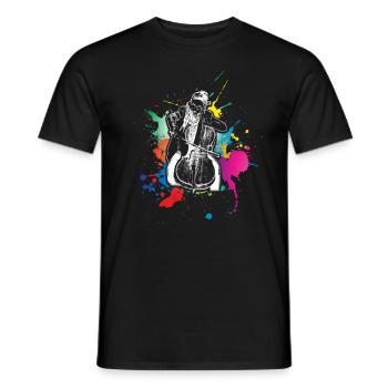 Cello - Männer T-Shirt - Schwarz - Vorne - AI Model Male 178 light (178cm)
