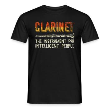 clarinet - Men's T-Shirt - black - Front - AI Model Male 178 light (178cm)