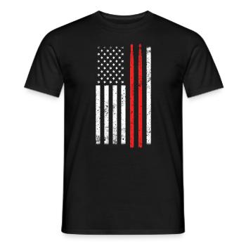Drums America musicians - Men's T-Shirt - black - Front - AI Model Male 178 light (178cm)