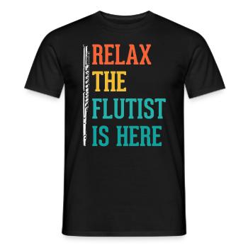 flute - Men's T-Shirt - black - Front - AI Model Male 178 light (178cm)