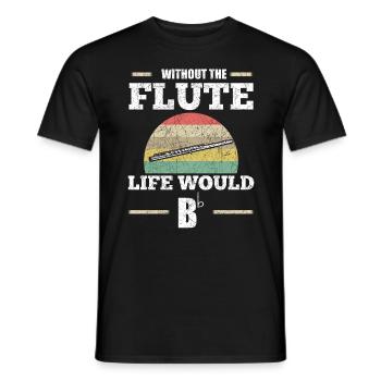 flute - Men's T-Shirt - black - Front - AI Model Male 178 light (178cm)