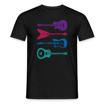 Gitarre E-Gitarre - Männer T-Shirt - Schwarz - Vorne - AI Model Male 178 light (178cm)
