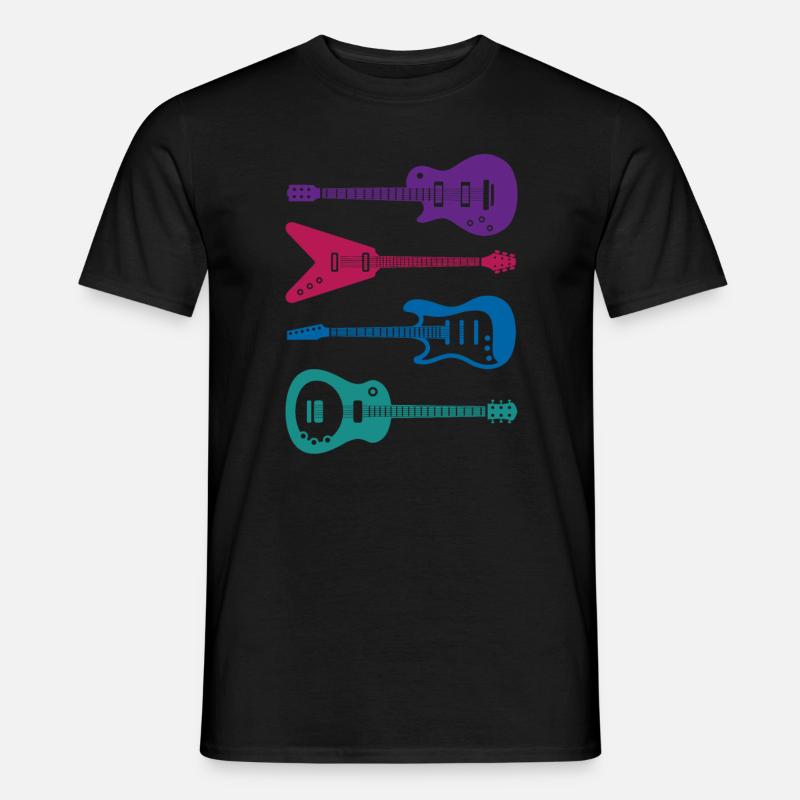 Gitarre E-Gitarre - Männer T-Shirt - Schwarz