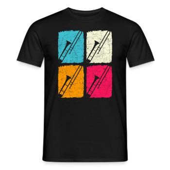 Trombone tromboniste jazz musique - T-shirt homme - noir - Devant - AI Model Male 178 light (178cm)
