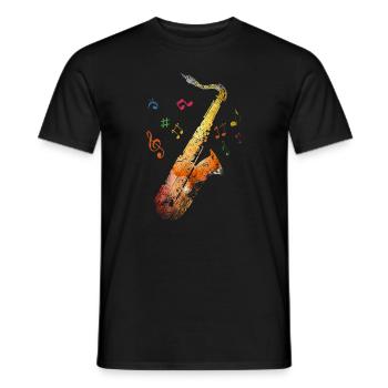 Musique de musicien saxophone - T-shirt homme - noir - Devant - AI Model Male 178 light (178cm)