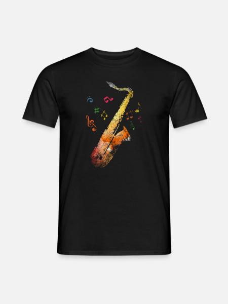 Saxophone musician music - Men's T-Shirt - black
