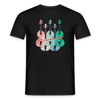 Violine - Männer T-Shirt - Schwarz - Vorne - AI Model Male 178 light (178cm)