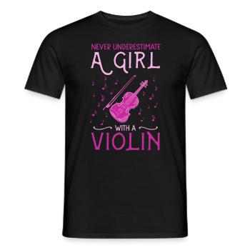 Geige Mädchen - Männer T-Shirt - Schwarz - Vorne - AI Model Male 178 light (178cm)