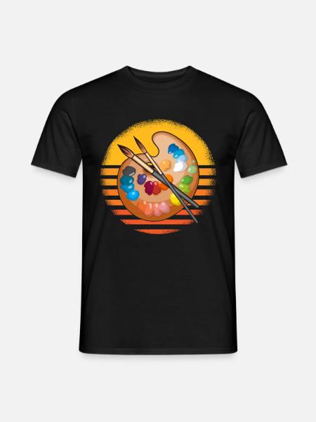 Retro Malen - Männer T-Shirt - Schwarz