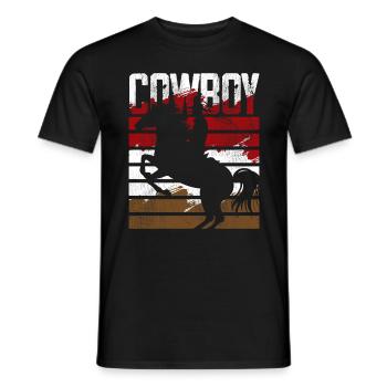 Cowboy Cowboystiefel - Männer T-Shirt - Schwarz - Vorne - AI Model Male 178 light (178cm)