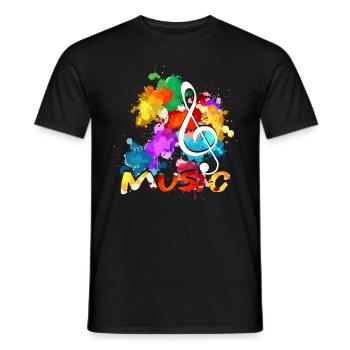 Clef musician composer - Men's T-Shirt - black - Front - AI Model Male 178 light (178cm)