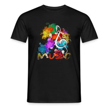 Clef musician music classical music - Men's T-Shirt - black - Front - AI Model Male 178 light (178cm)