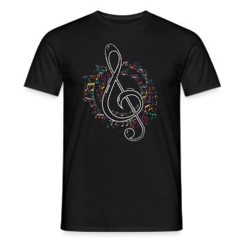 Morceau de musique Clef - T-shirt homme - noir - Devant - AI Model Male 178 light (178cm)
